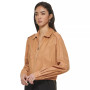 Women's Zip-Front Long-Sleeve Crinkle Dressing Jacket