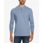 Men's Long Sleeve Brushed Jersey Henley T-shirt