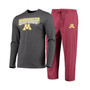 Men's Maroon, Heathered Charcoal Minnesota Golden Gophers Meter Long Sleeve T-shirt and Pants Sleep Set