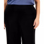 Plus Size Pull-On Wide-Leg Knit Ankle Pants