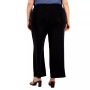 Plus Size Pull-On Wide-Leg Knit Ankle Pants