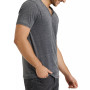 Men's Burnout Button Notch Short Sleeve Tshirt