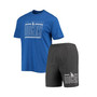 Men's Charcoal, Royal Los Angeles Dodgers Meter T-shirt and Shorts Sleep Set