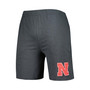 Men's Charcoal, White Nebraska Huskers Downfield T-shirt and Shorts Set