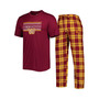 Men's Burgundy, Gold Washington Commanders Badge Top and Pants Sleep Set