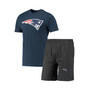 Men's Charcoal, Navy New England Patriots Meter T-shirt and Shorts Sleep Set