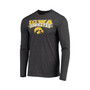 Men's Black and Heathered Charcoal Iowa Hawkeyes Meter Long Sleeve T-shirt and Pants Sleep Set