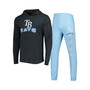 Men's Heather Light Blue and Heather Charcoal Tampa Bay Rays Meter Hoodie and Joggers Set