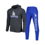 Men's Heather Royal and Heather Charcoal Los Angeles Dodgers Meter Hoodie and Joggers Set