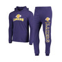 Men's Purple Los Angeles Lakers Pullover Hoodie and Pants Sleep Set