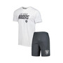 Men's Charcoal, White Las Vegas Raiders Downfield T-shirt and Shorts Sleep Set