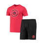 Men's Black, Red Toronto Raptors T-shirt and Shorts Sleep Set