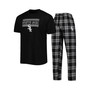 Men's Black and Gray Chicago White Sox Badge T-shirt and Pants Sleep Set