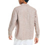 Men's Classic-Fit Long-Sleeve Button-Up Solid Linen Shirt