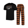 Men's Black, Orange Philadelphia Flyers Badge T-shirt and Pants Sleep Set