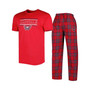 Men's Red, Navy Washington Capitals Badge T-shirt and Pants Sleep Set