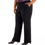 Plus Size Faux-Fly Pull-On Wide-Leg Pants