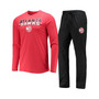 Men's Black, Red Atlanta Hawks Long Sleeve T-shirt and Pants Sleep Set