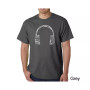 Mens Word Art T-Shirt - Headphones - Music in Different Languages
