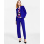 Women's Side-Tie 3/4-Sleeve Printed Knit Top