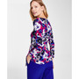 Women's Side-Tie 3/4-Sleeve Printed Knit Top