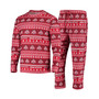Men's Scarlet Ohio State Buckeyes Ugly Sweater Knit Long Sleeve Top and Pant Set
