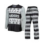 Men's Black Las Vegas Raiders Team Ugly Pajama Set