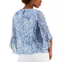 Women's Printed 3/4 Ruffle-Sleeve Blouse