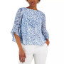 Women's Printed 3/4 Ruffle-Sleeve Blouse