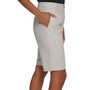 Women's Pinstriped Pleat-Front Linen Shorts