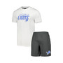Men's Charcoal, White Detroit Lions Downfield T-shirt and Shorts Sleep Set