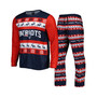 Men's Navy New England Patriots Team Ugly Pajama Set