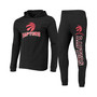 Men's Black Toronto Raptors Pullover Hoodie and Pants Sleep Set