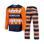 Men's Navy Denver Broncos Team Ugly Pajama Set