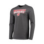 Men's Red and Heathered Charcoal Wisconsin Badgers Meter Long Sleeve T-shirt and Pants Sleep Set