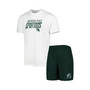 Men's Green, White Michigan State Spartans Downfield T-shirt and Shorts Set