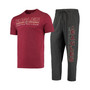 Men's Heathered Charcoal, Maroon Boston College Eagles Meter T-shirt and Pants Sleep Set