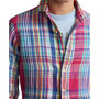 Men's Classic-Fit Plaid Linen-Cotton Shirt