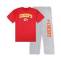 Men's Red, Heather Gray Kansas City Chiefs Big and Tall T-shirt and Pajama Pants Sleep Set