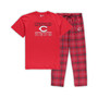 Men's Red and Black Cincinnati Reds Big and Tall Lodge T-shirt and Pants Sleep Set