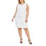 Plus Size Round-Neck Sleeveless Sheath Stretch Dress