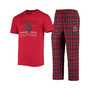 Men's Red, Black Toronto Raptors Lodge T-shirt and Pants Set