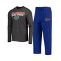 Men's Royal, Heathered Charcoal Florida Gators Meter Long Sleeve T-shirt and Pants Sleep Set