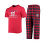 Men's Red, Navy Washington Nationals Lodge T-shirt and Pants Sleep Set