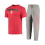 Men's Gray, Red Houston Rockets Top and Pants Sleep Set