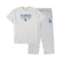 Men's White, Royal Los Angeles Dodgers Big and Tall Pinstripe Sleep Set