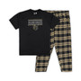 Men's Black, Gold Vegas Golden Knights Big and Tall T-shirt and Pajama Pants Sleep Set