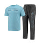 Men's Heathered Charcoal, Carolina Blue North Carolina Tar Heels Meter T-shirt and Pants Sleep Set