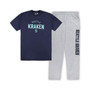 Men's Seattle Kraken Navy, Heather Gray Big and Tall T-shirt and Pants Lounge Set
