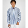 Men's Banded Collar Seersucker Shirt